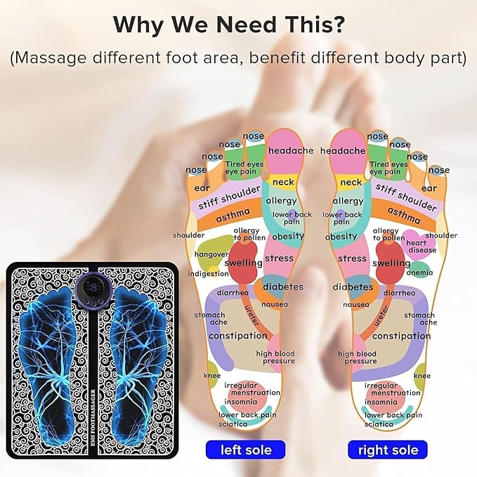 Vibrating Bubble Electric Ems Foot Massager Pad